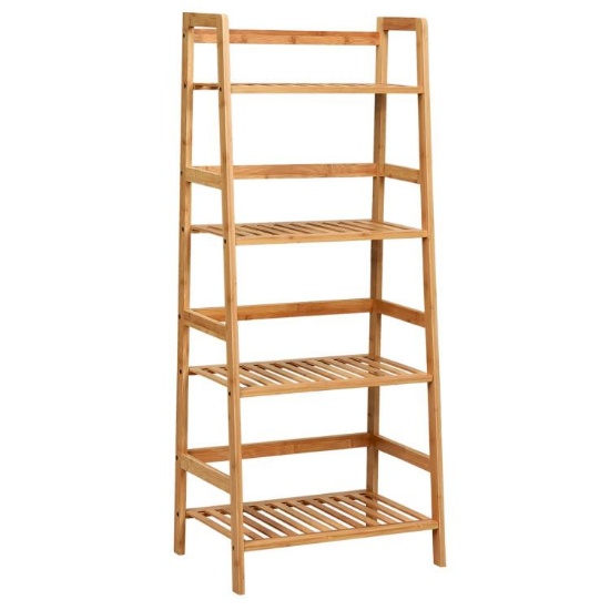4-Tier Bamboo Plant Rack/Bookshelf