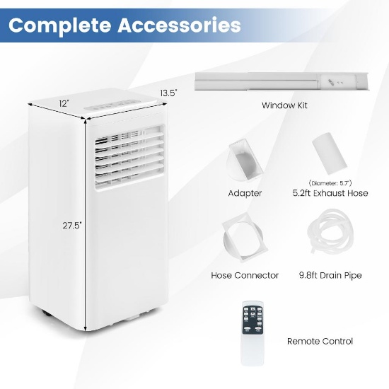 Costway 6000 BTU Portable Air Conditioner - White