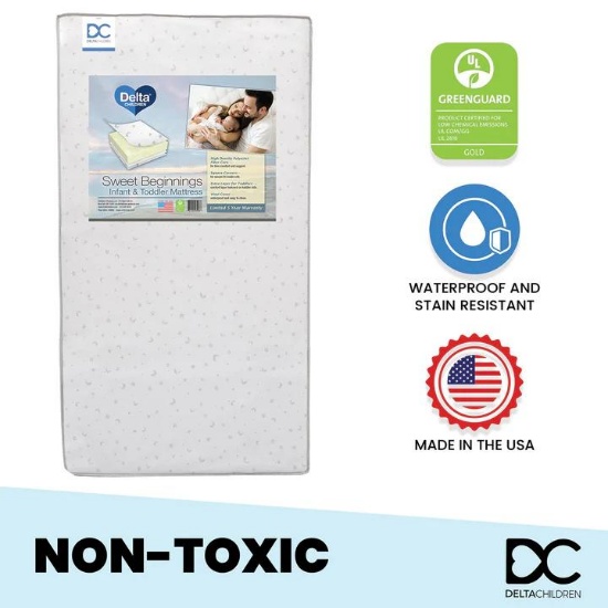 Delta Children Two-Stage Crib and Toddler Mattress