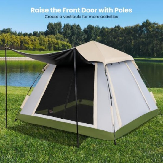 Costway 2-4 Person Instant Pop-up Camping Tent with Removable Rainfly