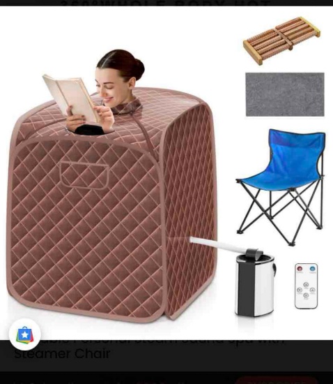 800W 2 Person Portable Steam Sauna SPA Tent with 3L Steamer - Pink