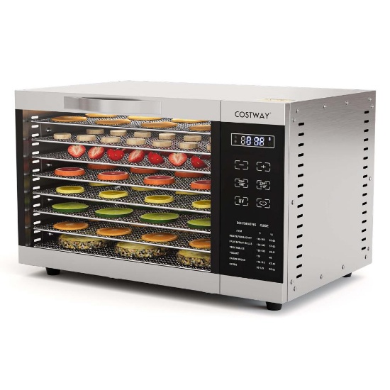 Costway Food Dehydrator Dryer Machine 85...F-160...F - Silver