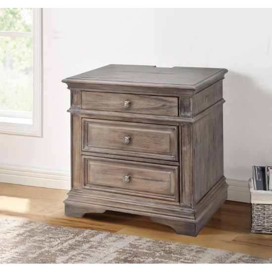 Steve Silver Co. Highland Park Nightstand w/ USB and Electrical Outlets ? Driftwood