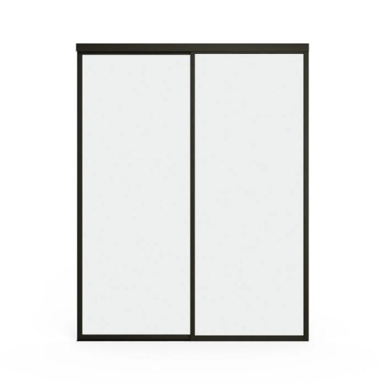 60x96 Glass Sliding Room Divider - Clear