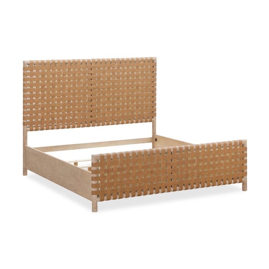 MODUS Furniture Dorsey Woven Panel Bed in Granola and Ginger - Queen Size