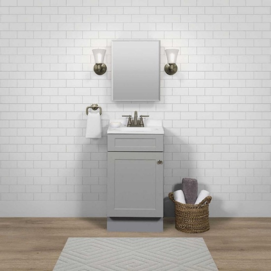 Zenith Zenna Home Shaker VANITY (18 In. W x 35 In. H x 16 In. D) - Gray