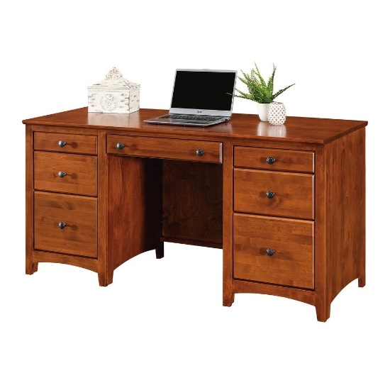 Malani 7 Drawer Solid Wood Credenza Computer/Office Desk