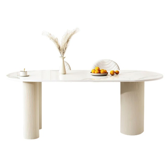 35.4" W x 78.8" L Luxe Creamy Dining Table (TOP ONLY)