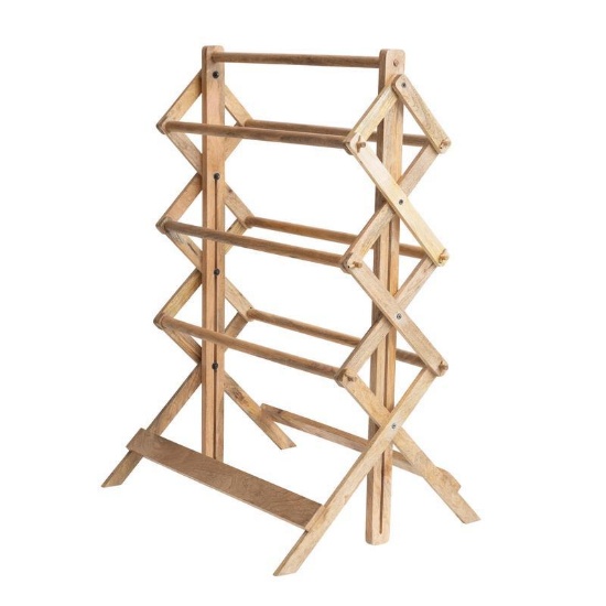 Creative Co-Op 48"H x 36"W Mango Wood Folding Rack