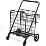 Portable Folding Shopping/Utility Cart - Black