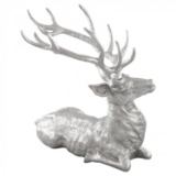 Silver Reindeer Statue/Deer Sculpture for Indoor Christmas Decor