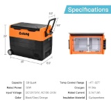 Costway 58 Quarts Car Refrigerator Portable RV Freezer Dual Zone - Orange