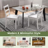 Costway Wood Dining Chair with Solid Rubber Wood Legs