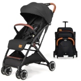 INFANS Lightweight Baby Stroller Compact Stroller with One-Hand Fold - Grey