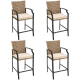 ONLY Box 2 of 2 of a 4Piece Patio Rattan Bar Stool Chairs (Box 1 of 2 NOT Included)