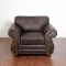 Roundhill Furniture Leinster Faux Leather Upholstered Nailhead Chair in Espresso