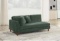 Green Plush 76in long 44in Deep 25in tall Sofa w Ottoman