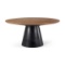 Mitchell Solid Wood Top and Black Cast Iron Base Round Dining Table