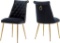 Velvet Dining Chairs Set of 2Black Upholstered