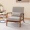Costway Modern Accent Chair with Rubber Wood Frame