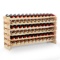 Costway 72 Bottle Wood Wine Rack Stackable Storage 6 Tier Storage Display Shelves