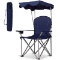 Costway Portable Folding Beach Canopy Chair with Cup Holders - blue