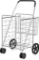 Goplus Jumbo Folding Shopping Cart with Rolling Swivel Wheels