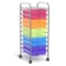 Costway 10 Drawer Rolling Storage Cart Scrapbook Office School Organizer
