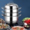 Costway 3 Tier 11 Inch Stainless Steel Steamer Set