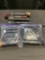 Box of Assorted Flashlights, Flashlight Battery Cartridges & Charger Cables