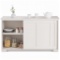 Costway Kitchen Storage Cabinet Sideboard Buffet Cupboard Wood Sliding Door Pantry - White