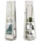 Costway 360 Rotatable Jewelry Cabinet Armoire 2-in-1 Lockable Mirrored, White