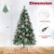 6FT Pre-Lit Artificial Christmas Tree Hinged with Pine Needles 350 LED Lights