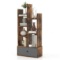 Costway Industrial Bookshelf Rustic Wooden Shelf Organizer - Brown