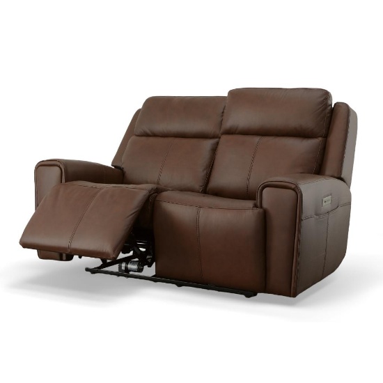 Barnett Power Reclining Loveseat with Power Headrests and Lumbar - brown - 42'' H X 65'' W X 40'' D