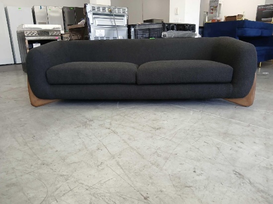 Oversized Wide Two-Seater Black Sectional Sofa Loveseat - 84" x 28" x 36"