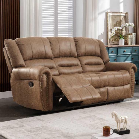 Margena 83.5 in wide classic and oversized top faux leather recliner