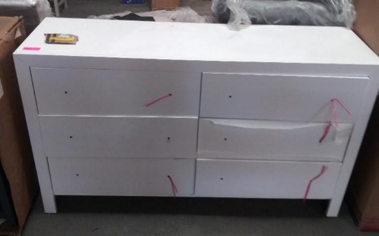 6 Drawer 58" w/ Double Dresser - White
