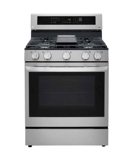 LG - 5.8 Cu. Ft. Smart Freestanding Gas True Convection Range with EasyClean and InstaView -