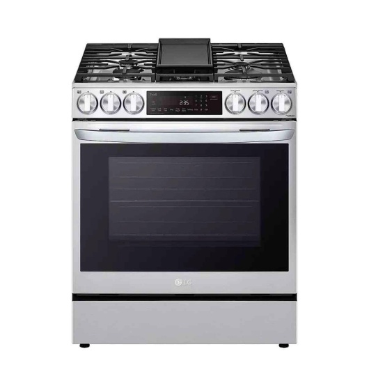 LG - 6.3 Cu. Ft. Smart Slide-in Dual Fuel True Convection Range with EasyClean and Air Fry -