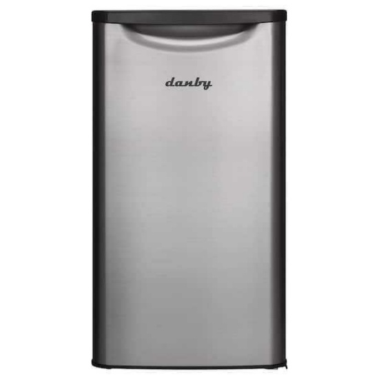 Danby 3.3 cu. ft. Retro Mini Fridge in Stainless Steel without Freezer #DAR033A6BSLDB