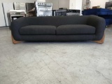 Oversized Wide Two-Seater Black Sectional Sofa Loveseat - 84