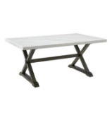 Picket House Furnishings Landon Marble Top Dining Table in White
