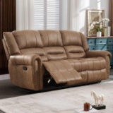 Margena 83.5 in wide classic and oversized top faux leather recliner