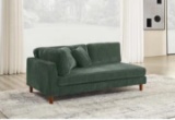 Green Plush 76in long 44in Deep 25in tall Sofa w Ottoman