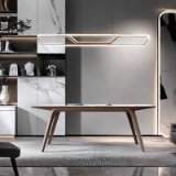 Luxury ash wood sintered stone dining table style