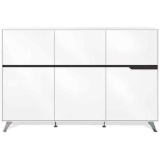 6-Door Storage Cabinet - Aluminum Legs, White Lacquer