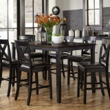 Liberty Furniture Thornton II 7-Piece Black Gathering Table Set 464-CD-7GTS