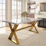 Magallanes Marble Top Trestle Dining Table