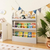 Costway 3-Tier Bookshelf with 2 Anti-Tipping Kits for Books and Magazines
